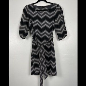 A. Byer Silky Chevron Op Art Dress